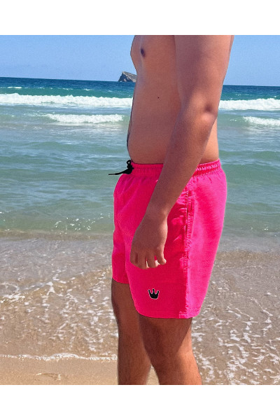 Embroidered Neon Swim Shorts